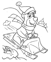 A coloring page of yogi bear
